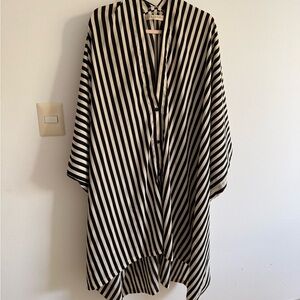 Black and White Striped Kimono